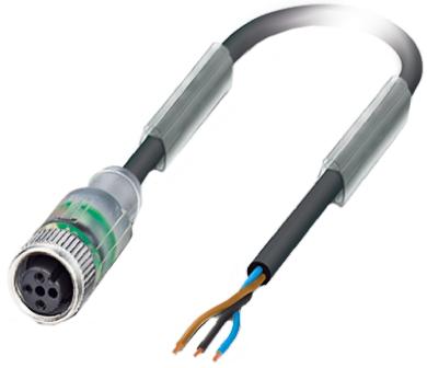 Phoenix Contact Female 3 way M12 to Sensor Actuator Cable, 10m