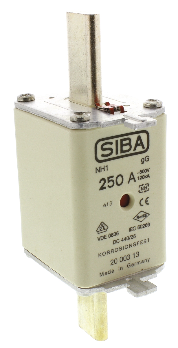 SIBA 250A NH Fuse, NH1, 500V ac
