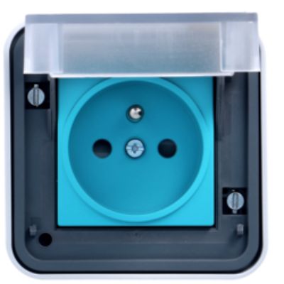 Hager Witty Grey 1 Gang Plug Socket, 2P+T Poles, 16A, French 2P, Indoor Use