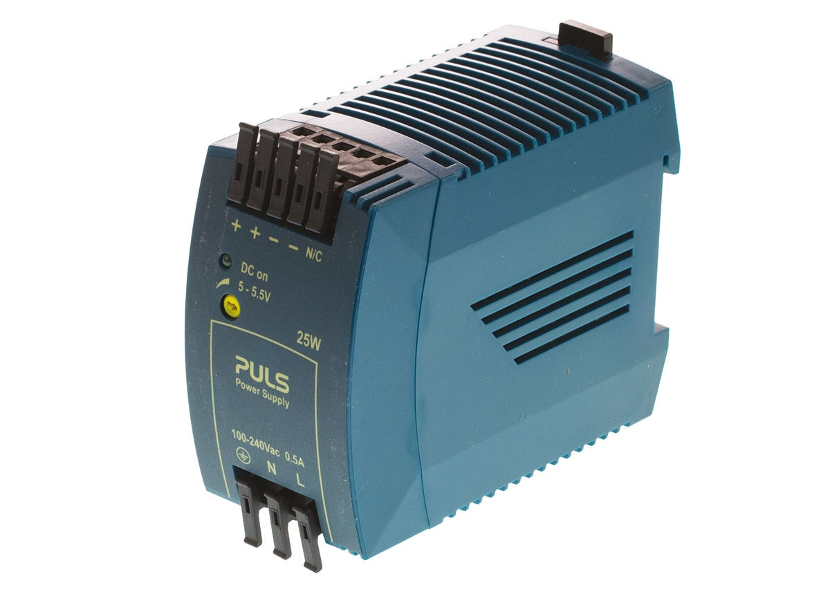PULS MiniLine MLY Switched Mode DIN Rail Power Supply, 100 → 240V ac ac Input, 5V dc dc Output, 5A Output, 25W