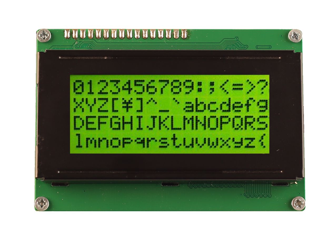 Midas MC41605A6W-SPTLY-V2 Alphanumeric LCD Display, Black on Yellow/Green, 4 Rows by 16 Characters, Transflective
