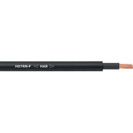 Lapp 1.5 mm² 2 Core Power Cable, H07RN-F, Black Rubber, 50m