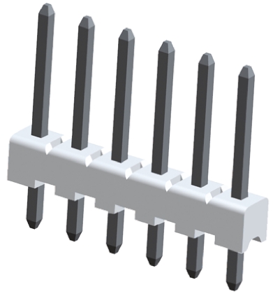 TE Connectivity MTA-100 Series Pin Header, 6 Contact(s), 2.54 mm Pitch, 1 Row, Unshrouded