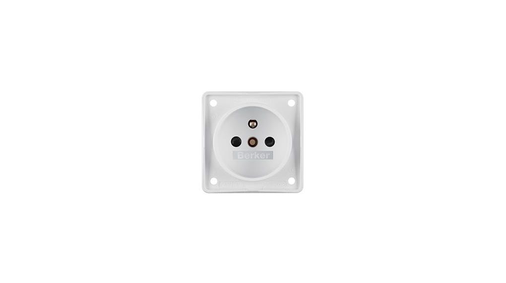 Berker 961 White Plug Socket, 16A, Type E - French