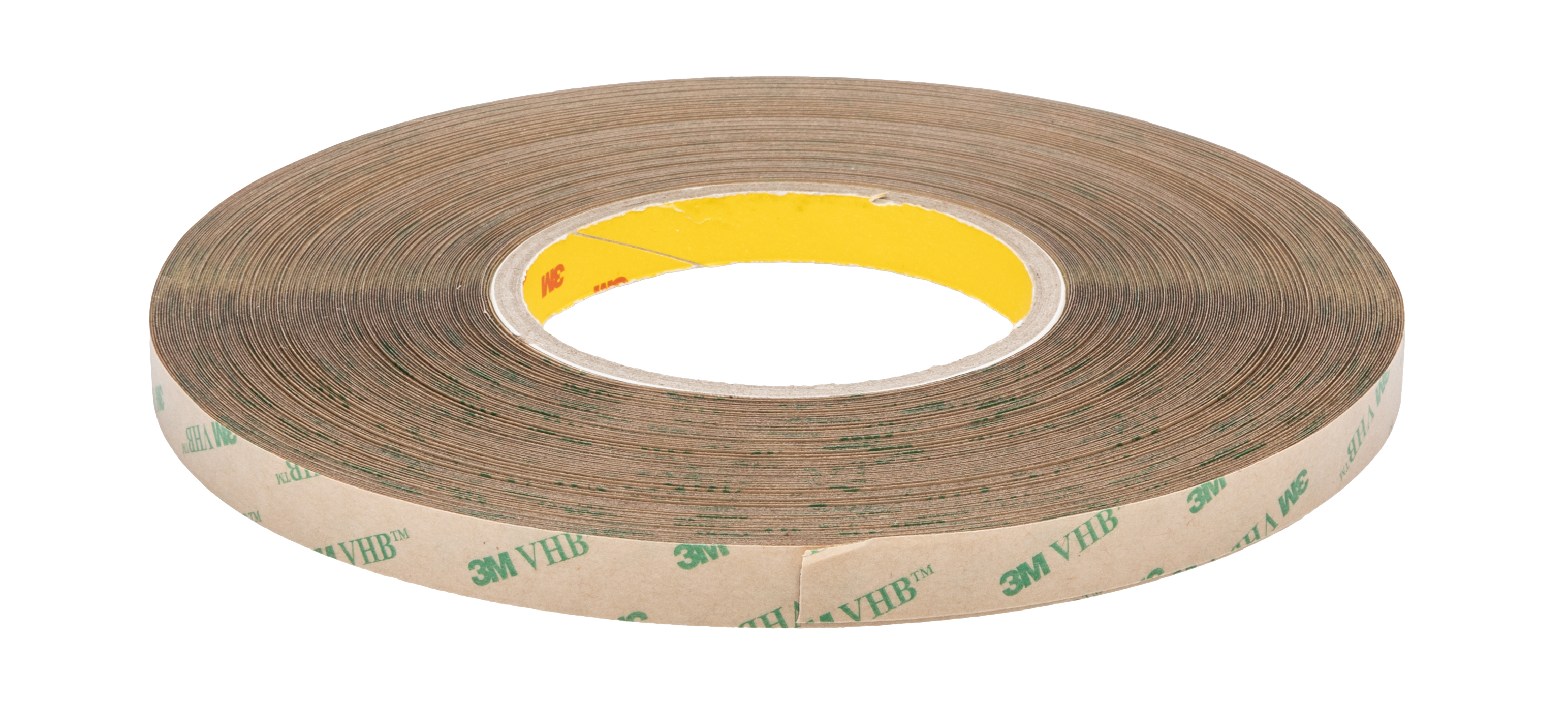 3M F9473PC Transparent Double Sided Paper Tape, 0.26mm Thick, Acrylic Backing, 12mm x 55m