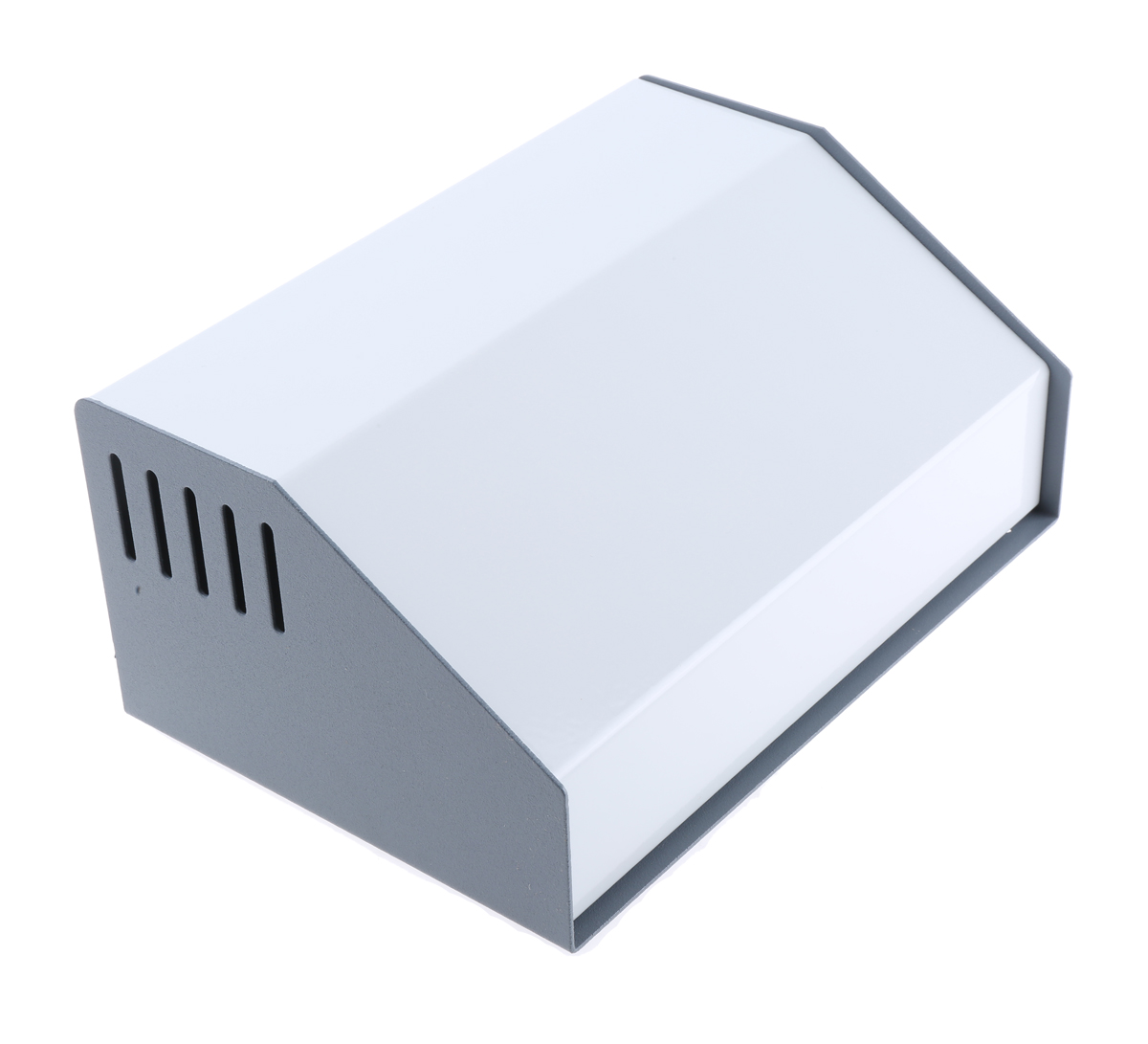 Hammond 519 Series Grey Aluminium, Steel Desktop Enclosure, Sloped Front, 220 x 150 x 100mm