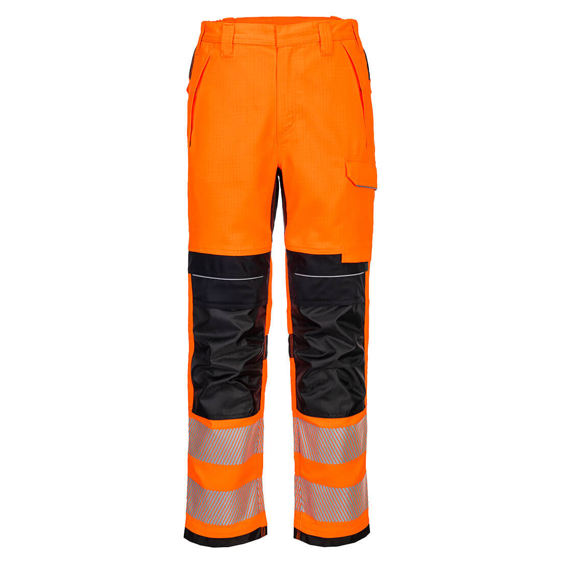 Portwest FR414 Unisex's Black, Orange Cotton, 1% Carbon Fibre, 60% Modacrylic Waist Size 28 in W 60mm L