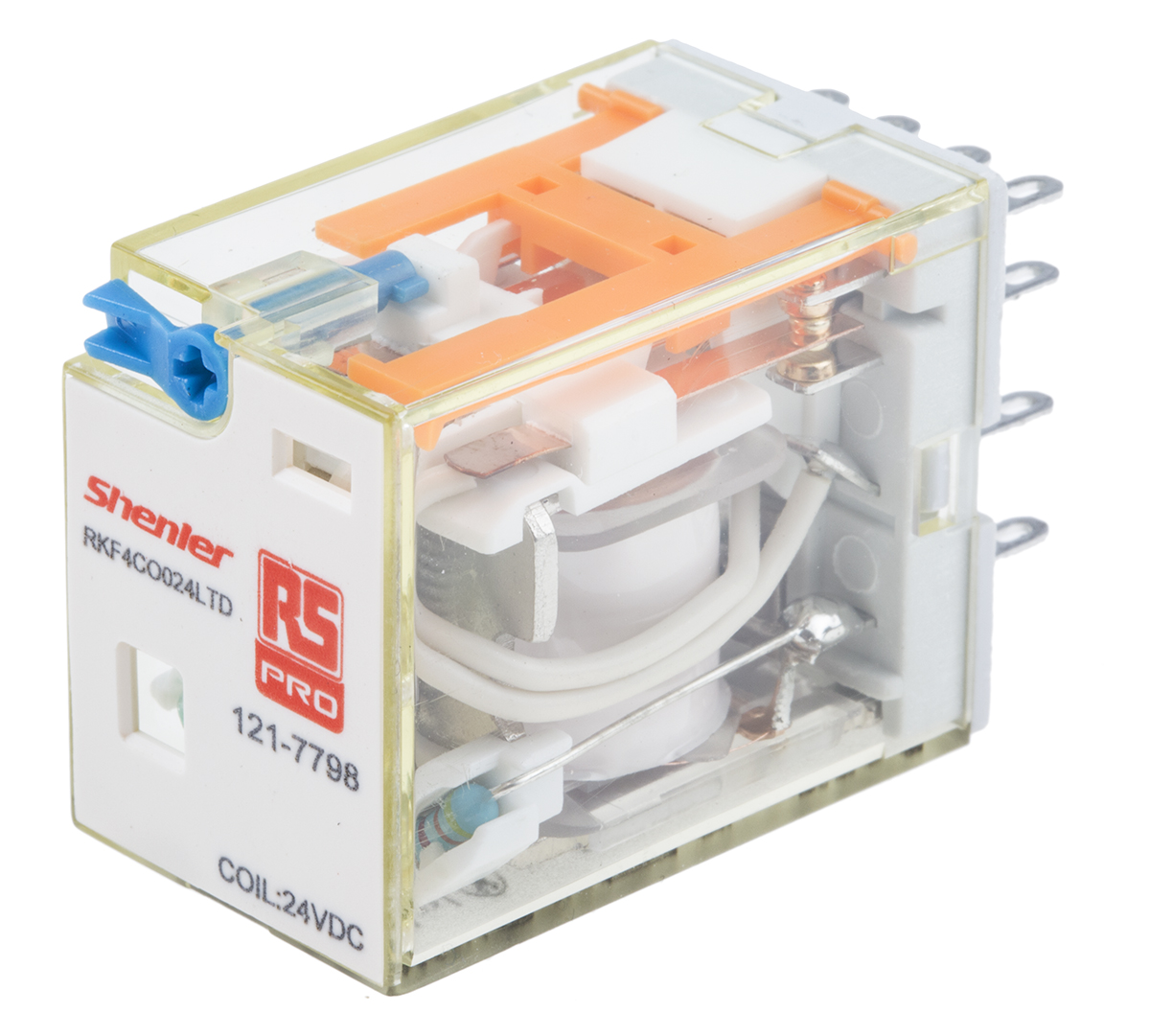 RS PRO Plug In Power Relay, 24V dc Coil, 6A Switching Current, 4PDT