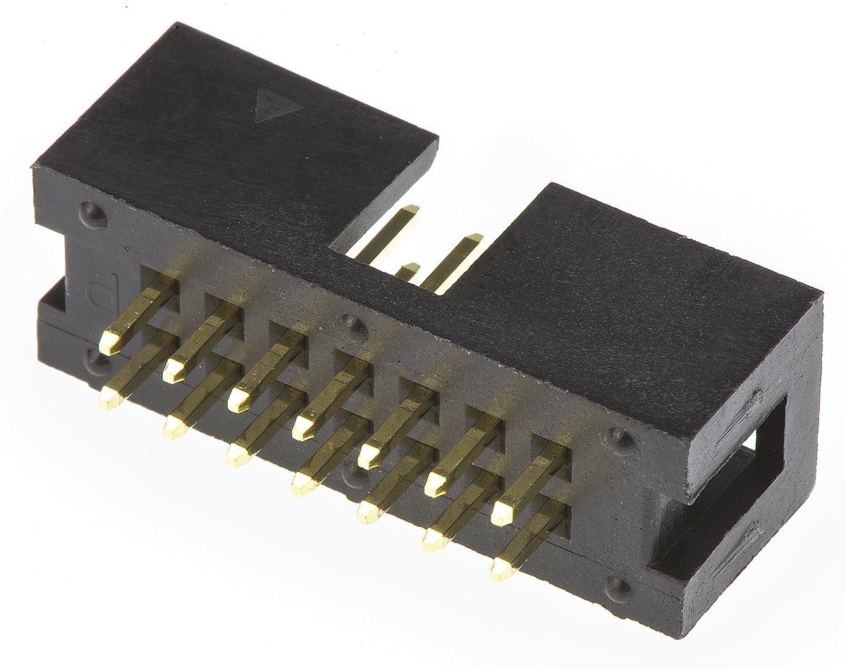 Amphenol Communications Solutions T821 Series Straight Through Hole PCB Header, 14 Contact(s), 2.54 mm Pitch, 2 Row,