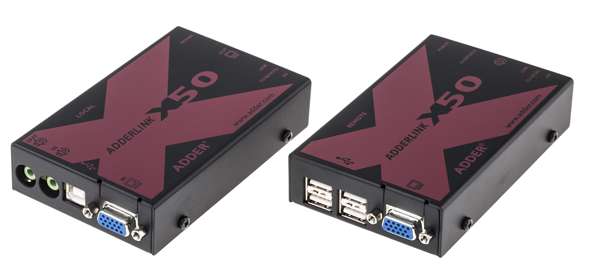 Adder VGA over CATx Extender Pair 50m, 1920 x 1200 Maximum Resolution