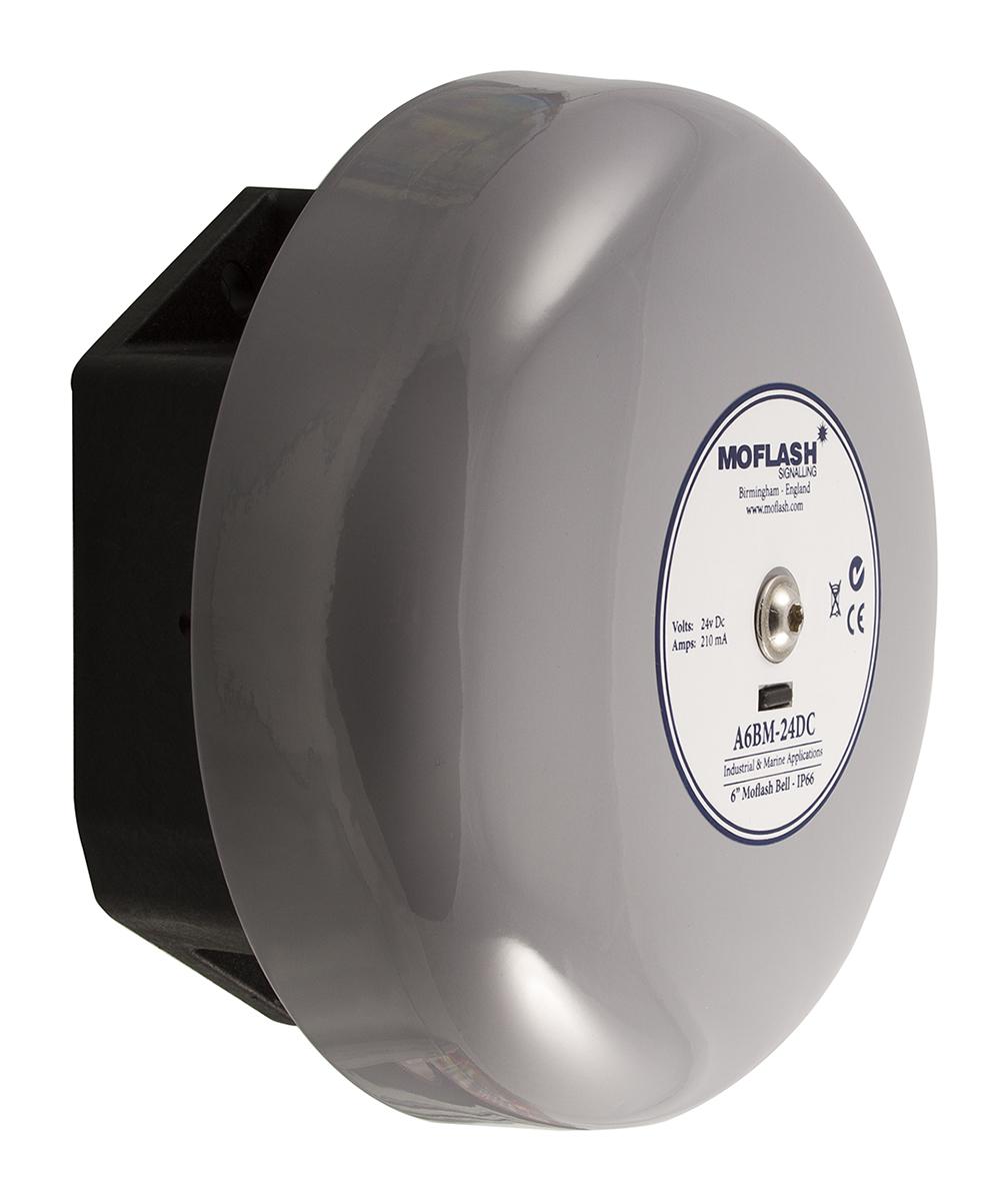 Moflash A6BM Series Surface Mount Electronic bell, 12 V dc, 106dB at 1 m, IP66, DC, Single-Tone
