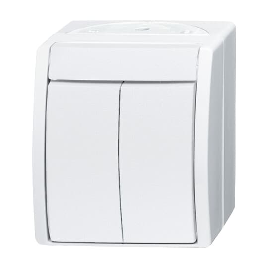 ABB White Rocker Light Switch, 1 Way, 2 Gang, 2CKA001085A