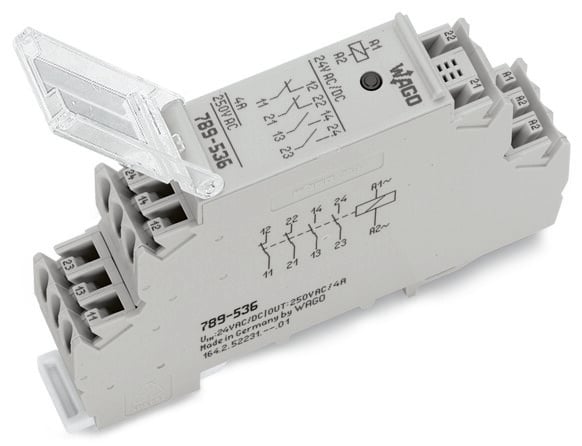 WAGO 789 Series Relay Module, DIN Rail Mount, 24V ac/dc Coil, 4-Pole, 4A Load
