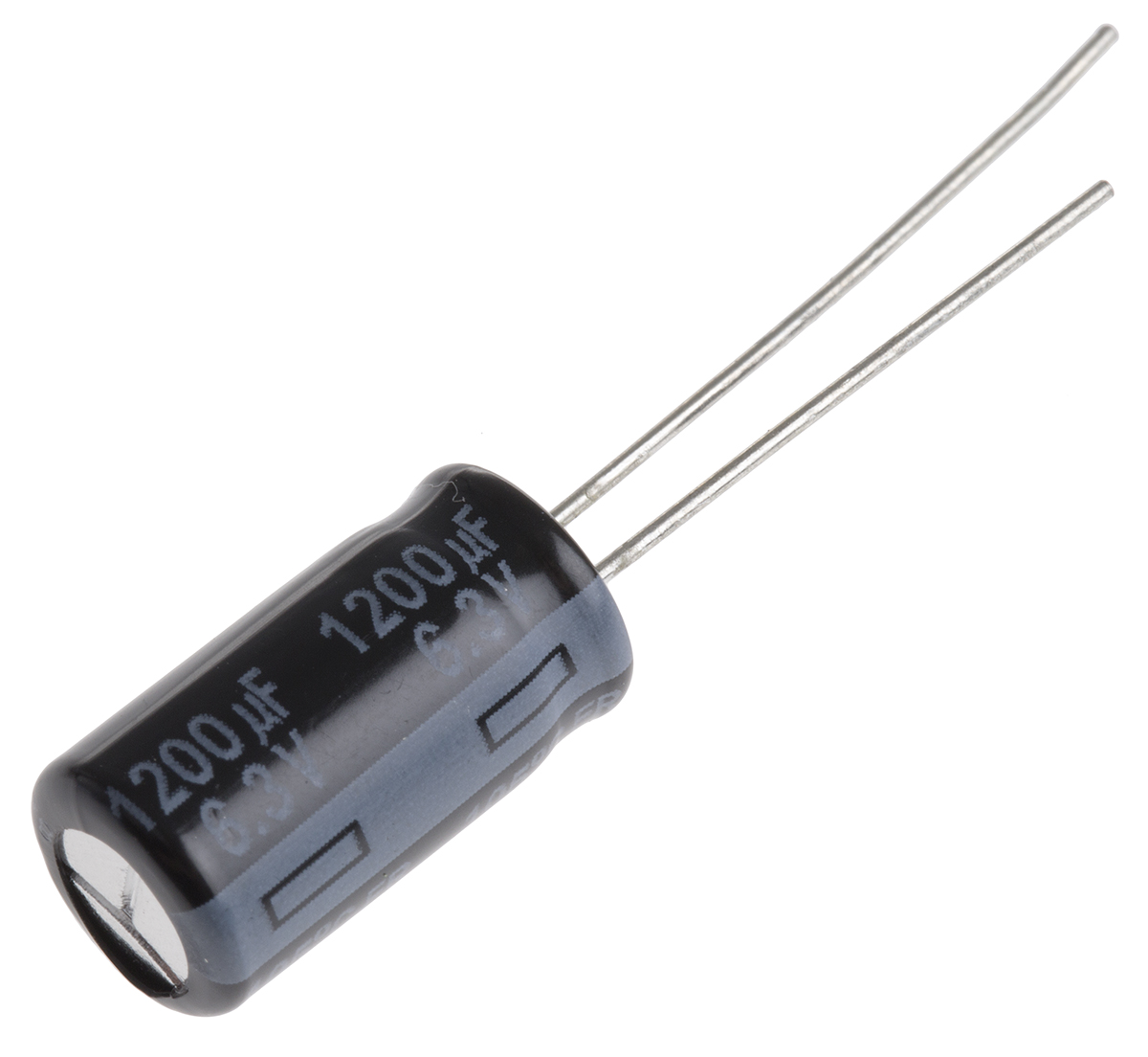 Panasonic 1200μF Aluminium Electrolytic Capacitor 6.3V dc, Radial, Through Hole - EEUFR0J122L