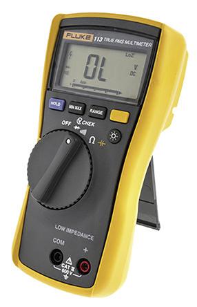 Fluke 113 Handheld Digital Multimeter, True RMS, 600V ac Max - UKAS Calibrated