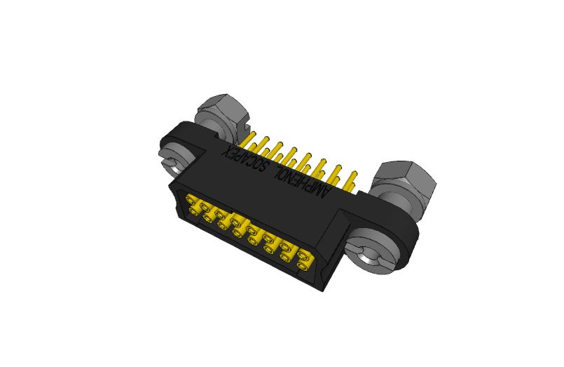Amphenol Socapex MHDAS Series Straight PCB PCB Header, 16 Contact(s), 1.27 mm Pitch, 2 Row, Shrouded