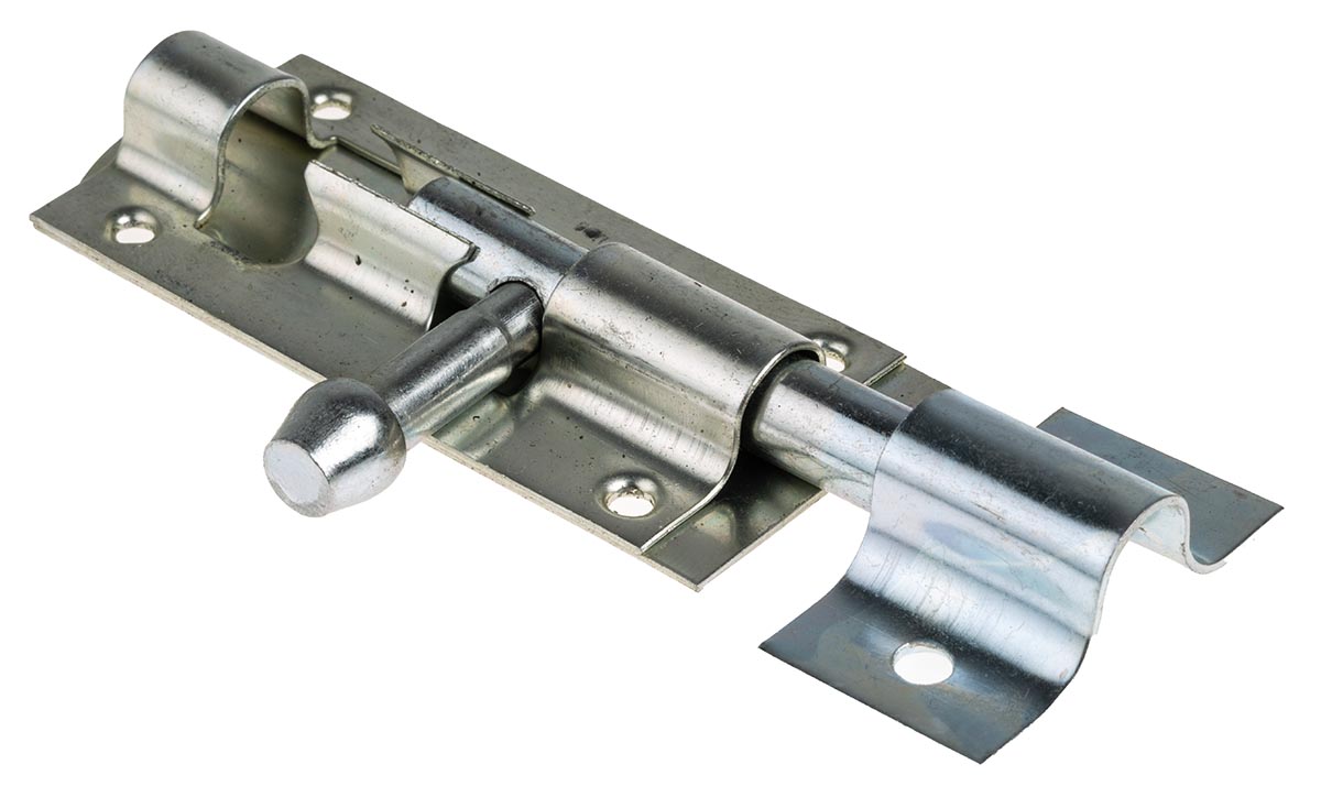 RS PRO Steel Zinc Door Bolt, 110 x 38mm