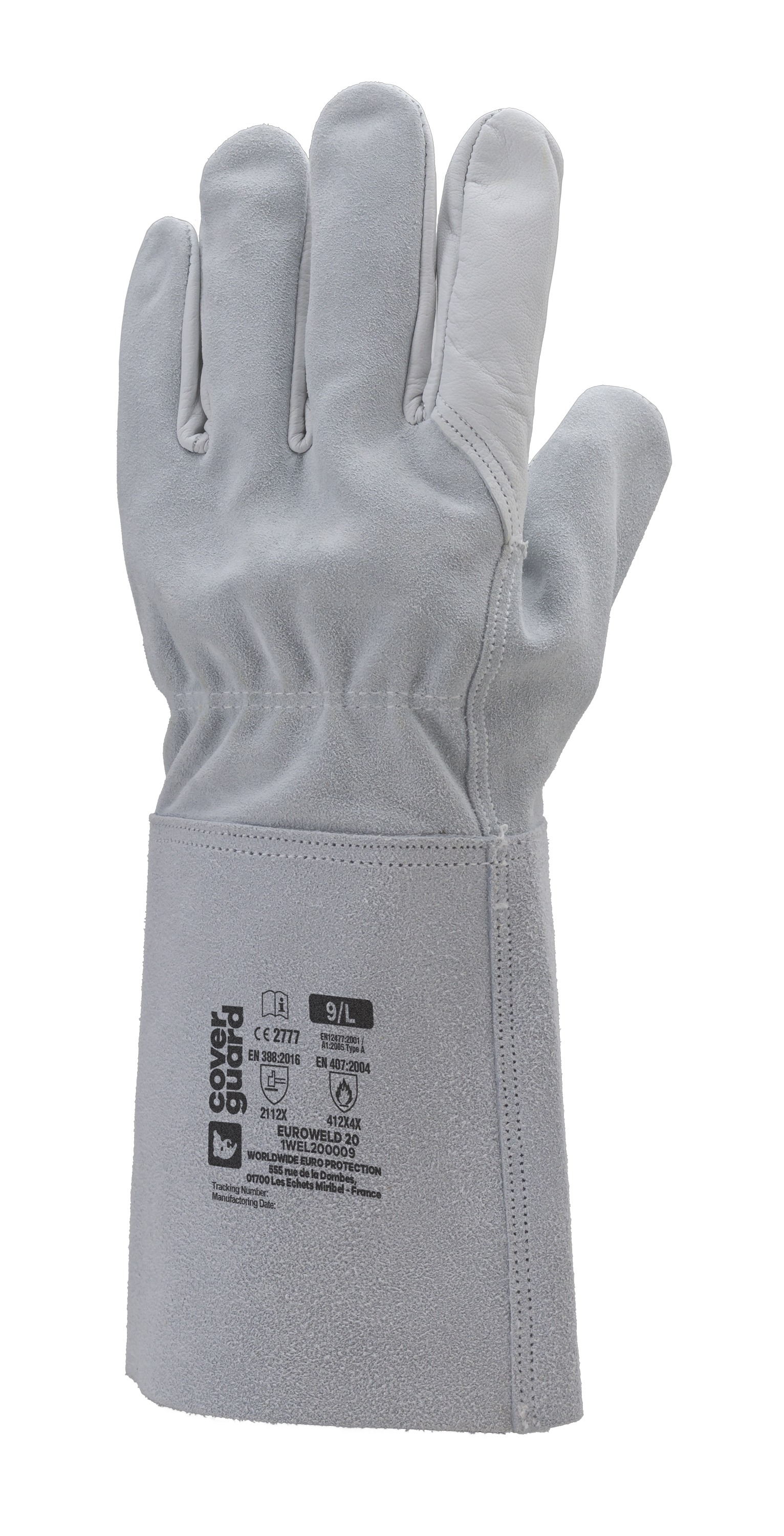 Coverguard Grey Leather Work Gloves 15 cm Welding
