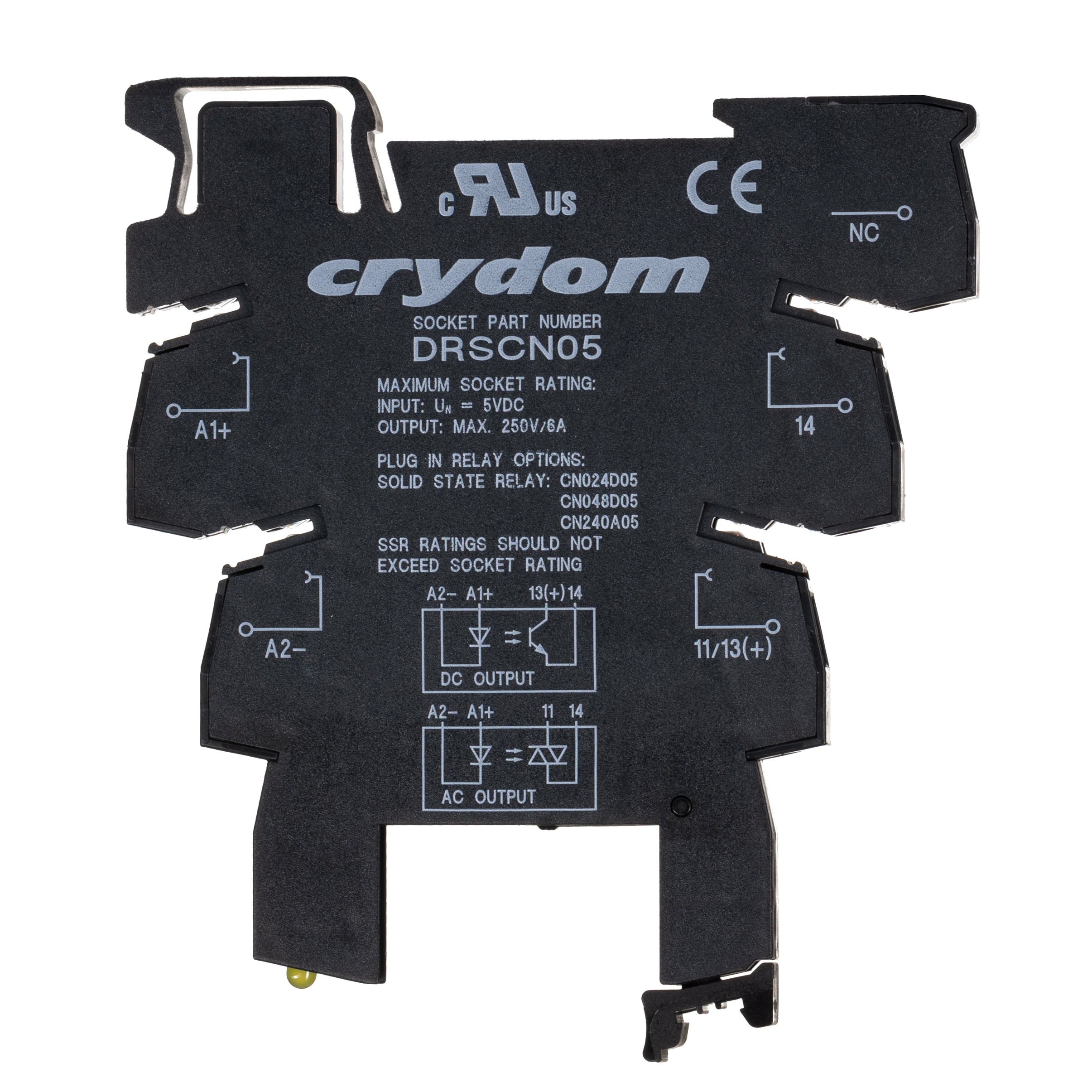 Sensata Crydom DRSCN 5V dc DIN Rail Relay Socket, for use with CN Series