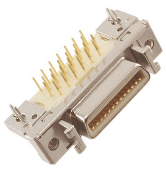 3M MDR 102 26 Way Right Angle Through Hole D-sub Connector Socket, 1.27mm Pitch