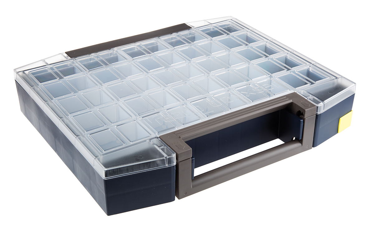 Raaco 25 Cell Grey PC, PP Compartment Box, 78mm x 421mm x 361mm