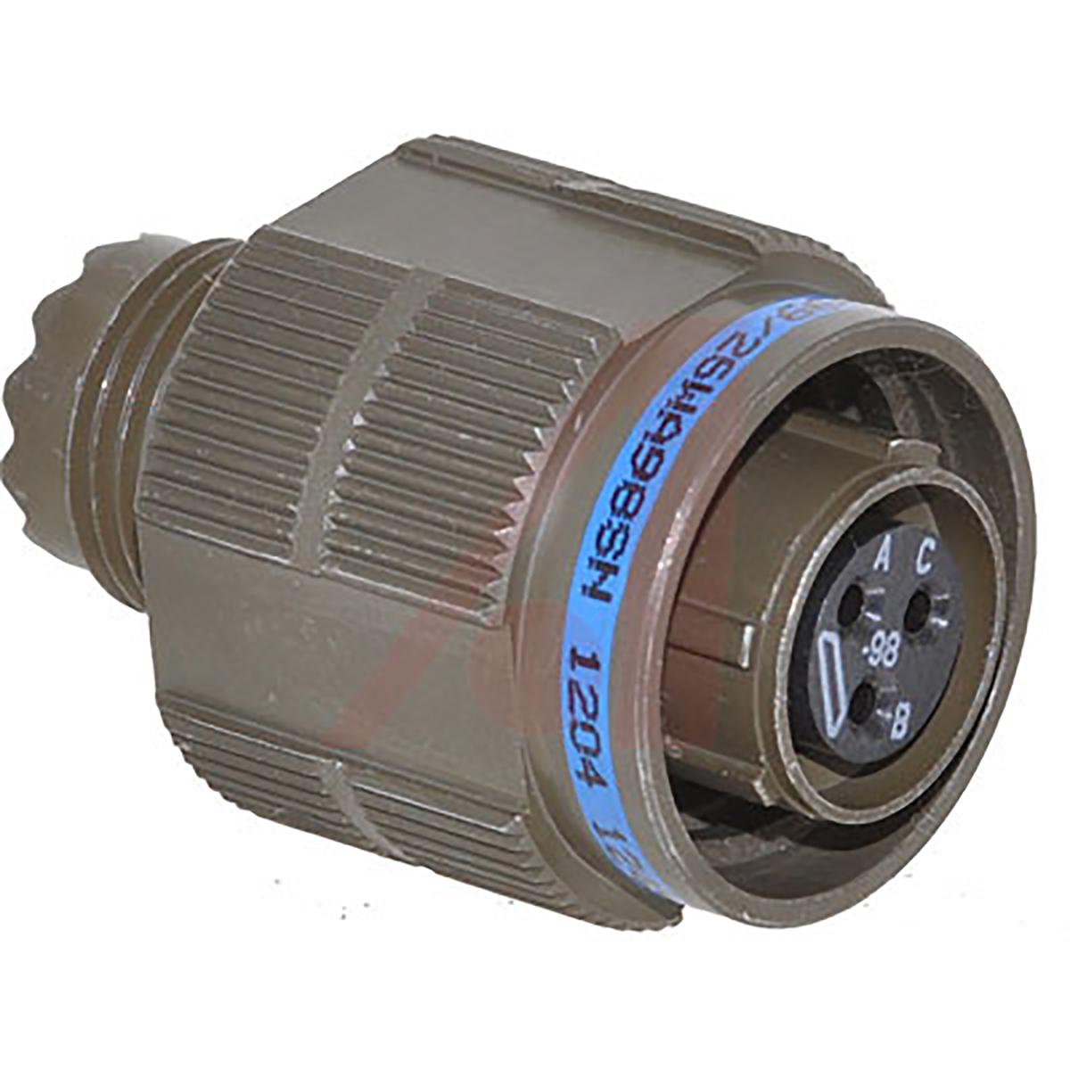 Amphenol Limited, D38999 3 Way Free Hanging MIL Spec Circular Connector PlugGreen, Socket Contacts,Shell Size 9, Quick