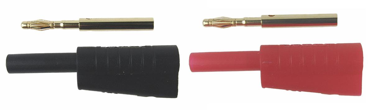 RS PRO Black/Red Male Banana Connector, 2mm Connector, 10A, 30 V ac, 60 V dc