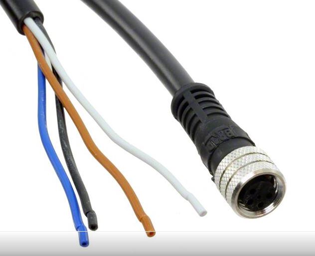 Molex Female 4 way M8 to Unterminated Cordset, 2 m