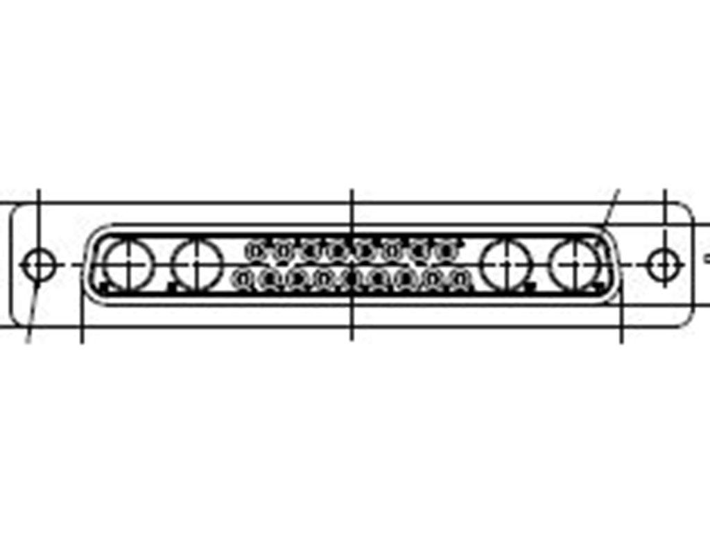 FCT from Molex 172704 17 Way Panel Mount D-sub Connector Socket, 2.84mm Pitch