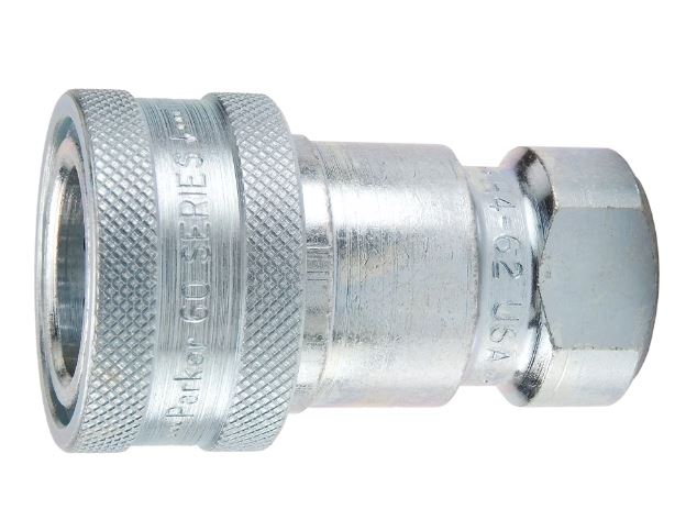 Parker Steel Female Hydraulic Quick Connect Coupling, BSP 1/4 Female