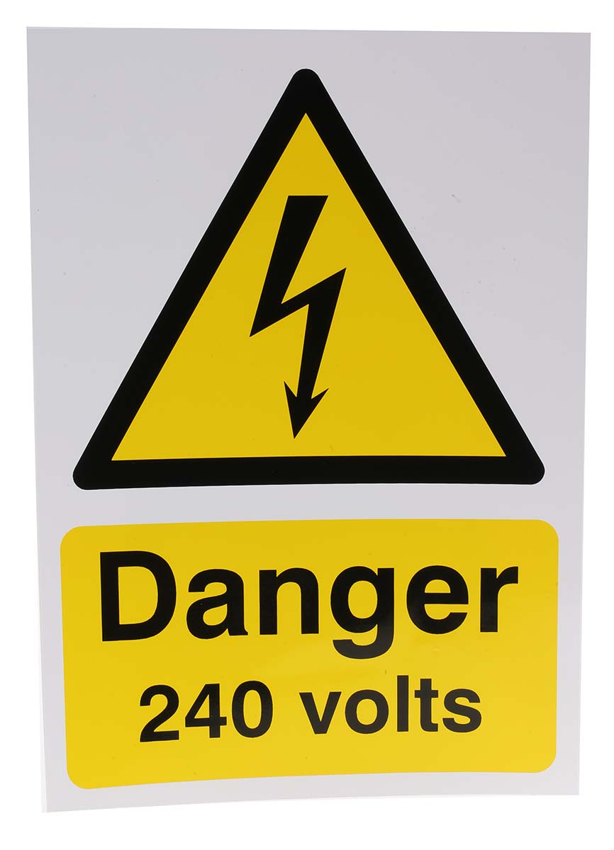 RS PRO Electrical Hazard Warning Sign (English)