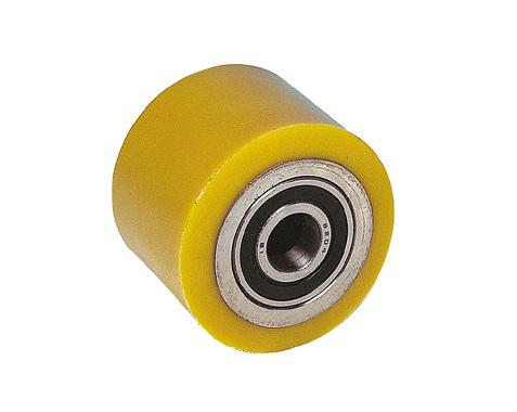 Guitel Hervieu Grey, Yellow Polyurethane Abrasion Resistant Trolley Wheel, 300kg