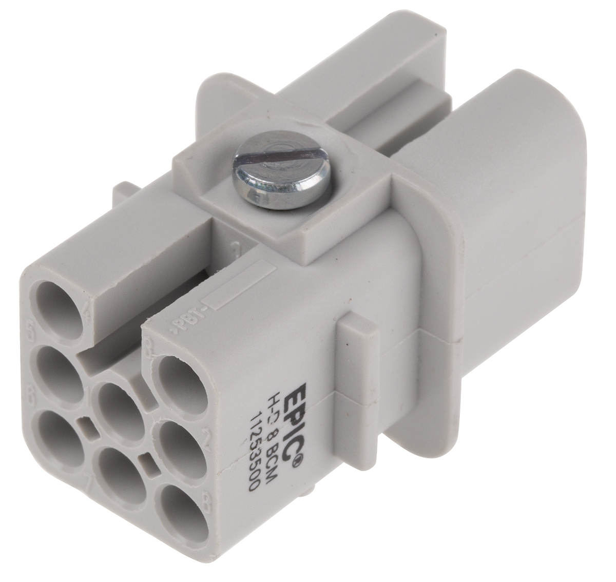 EPIC Heavy Duty Power Connector Insert, 10A, Female, H-D Series, 8 Contacts