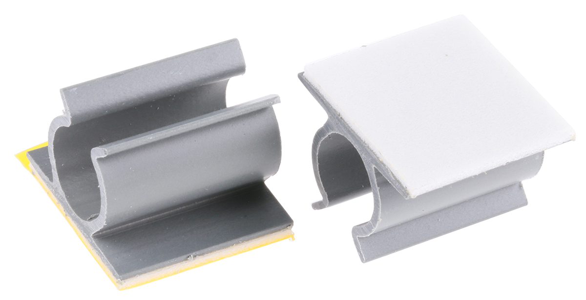 Essentra Grey PVC cable clamp, 9.5mm Max. Bundle
