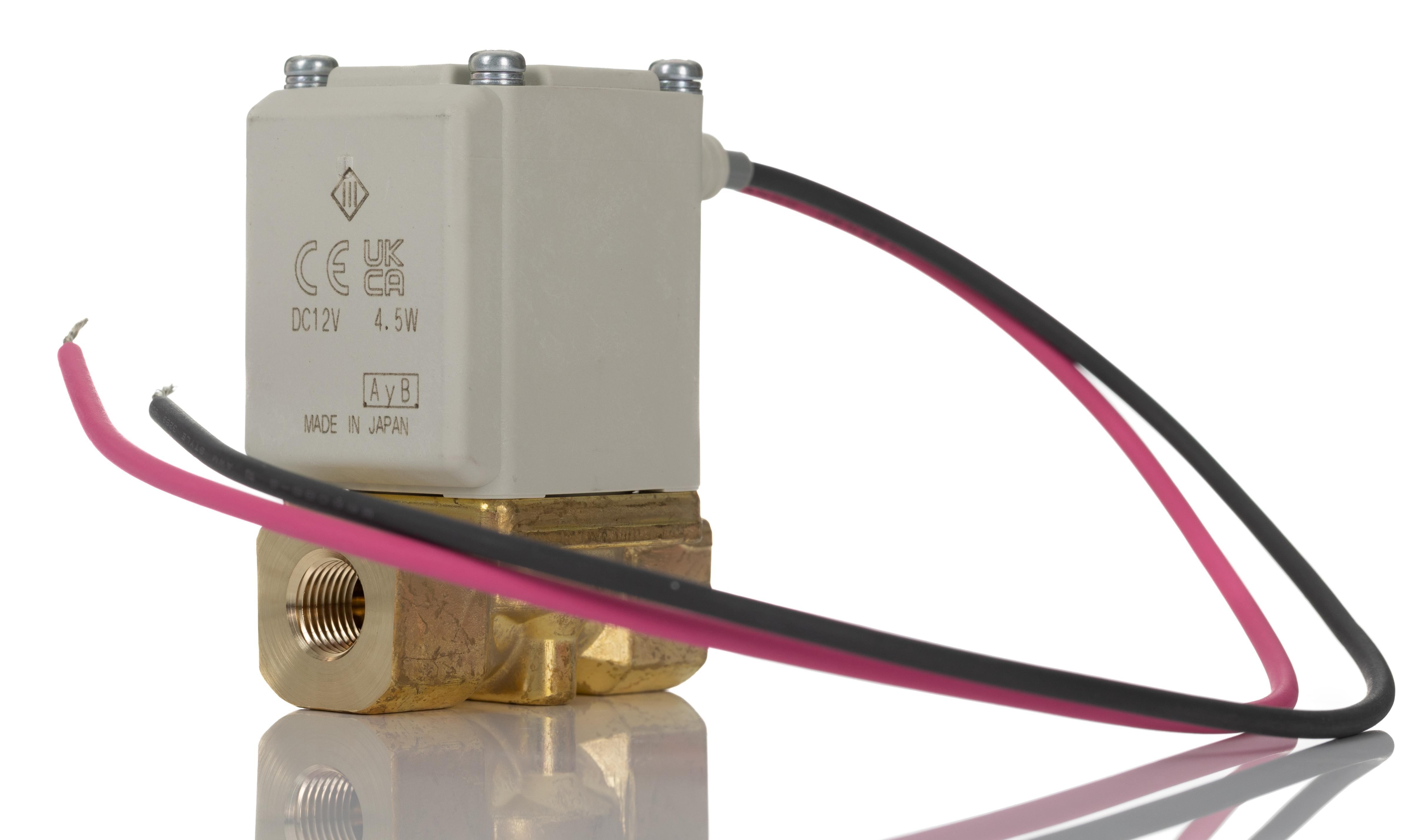 SMC Solenoid Valve VX212AZ1D, 2 Port, NC, 12 V dc 1/8 in