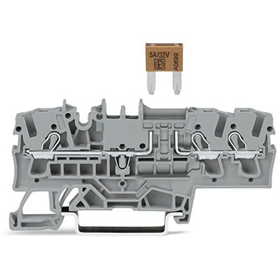 WAGO 2002-1781 TOPJOB S Series Grey, 2.5mm², 1-Level, Push In Termination, Fused, CSA
