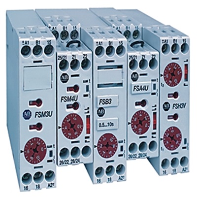 Allen Bradley 700-FSB6 Series DIN Rail Mount Timer Relay, 24 → 240V ac, 2-Contact, 0.1 to 10h, SPDT