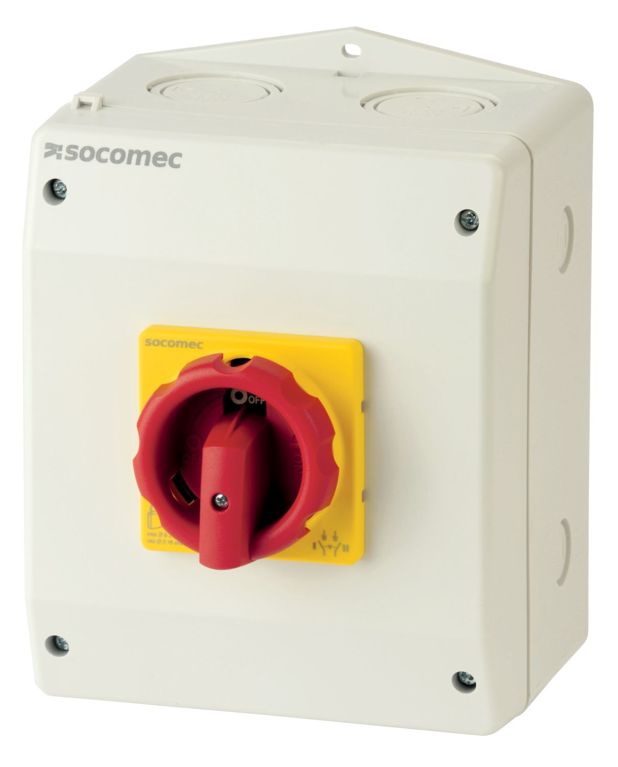 Socomec, 4P 3 Position Manual Cam Transfer Switch, 690V (Volts), 25A, Handle Actuator