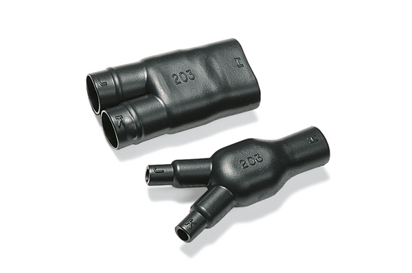 HellermannTyton 2- Way Outlet Shape Black, Polyolefin Cross Linked (POX), 27mm