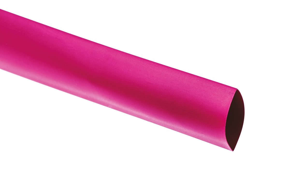 TE Connectivity Heat Shrink Tubing, Red 19mm Sleeve Dia. x 1.2m Length 2:1 Ratio, RNF-100 Series