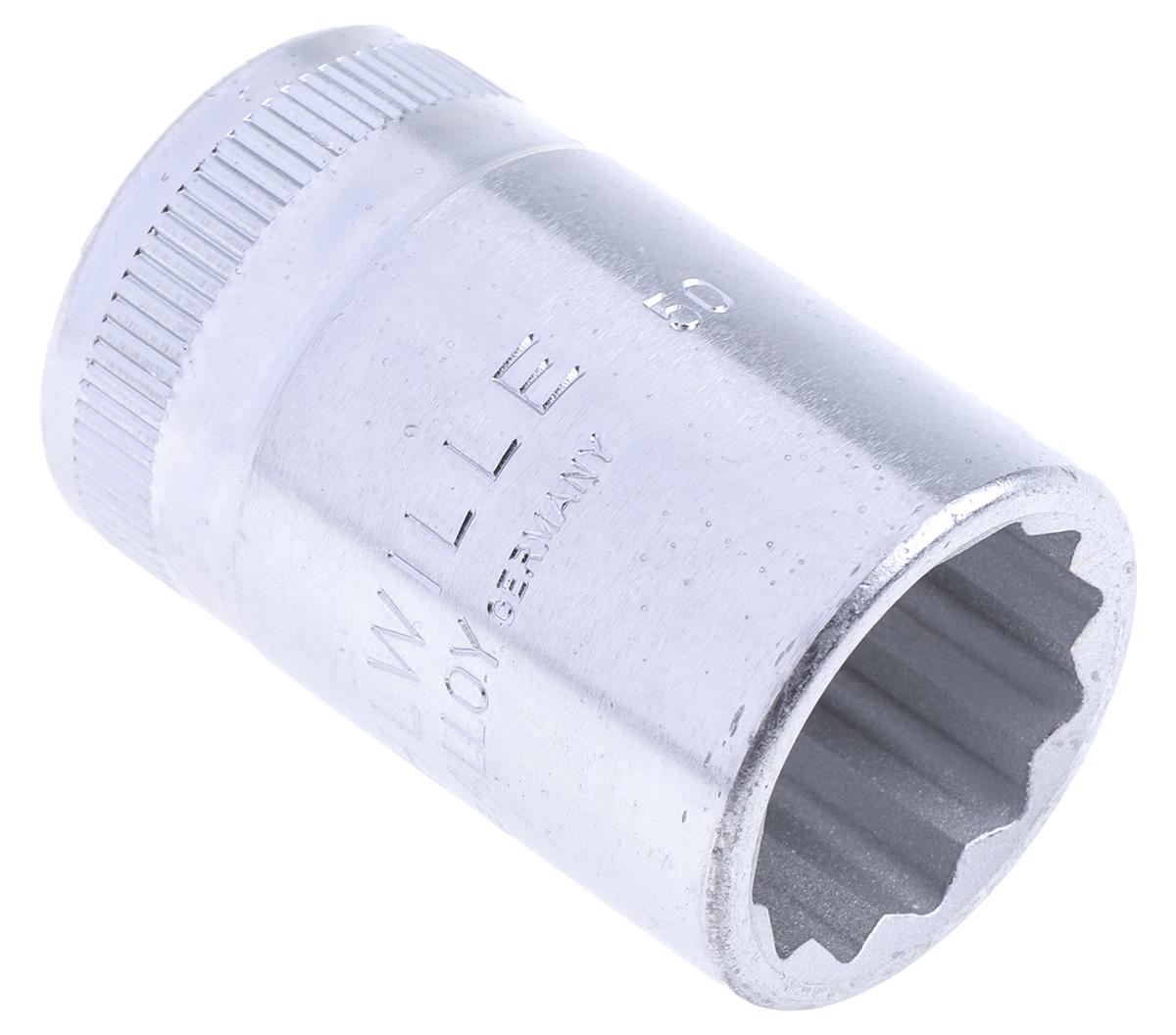 STAHLWILLE 1/2 in Drive 17mm Standard Socket, 12 point, 17mm, 38 mm Overall Length