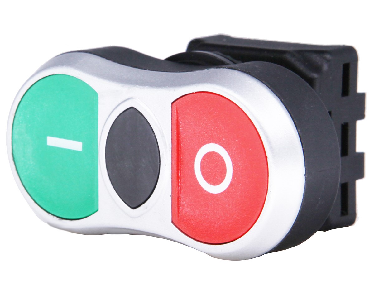 RS PRO Green, Red Spring Return Push Button Head, 22mm Cutout, IP65