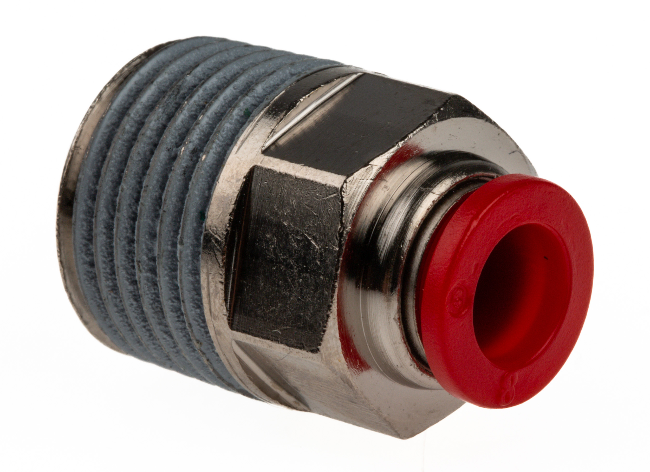 Norgren PNEUFIT Series Straight Fitting, Push In 8 mm to R 1/2, Threaded-to-Tube Connection Style