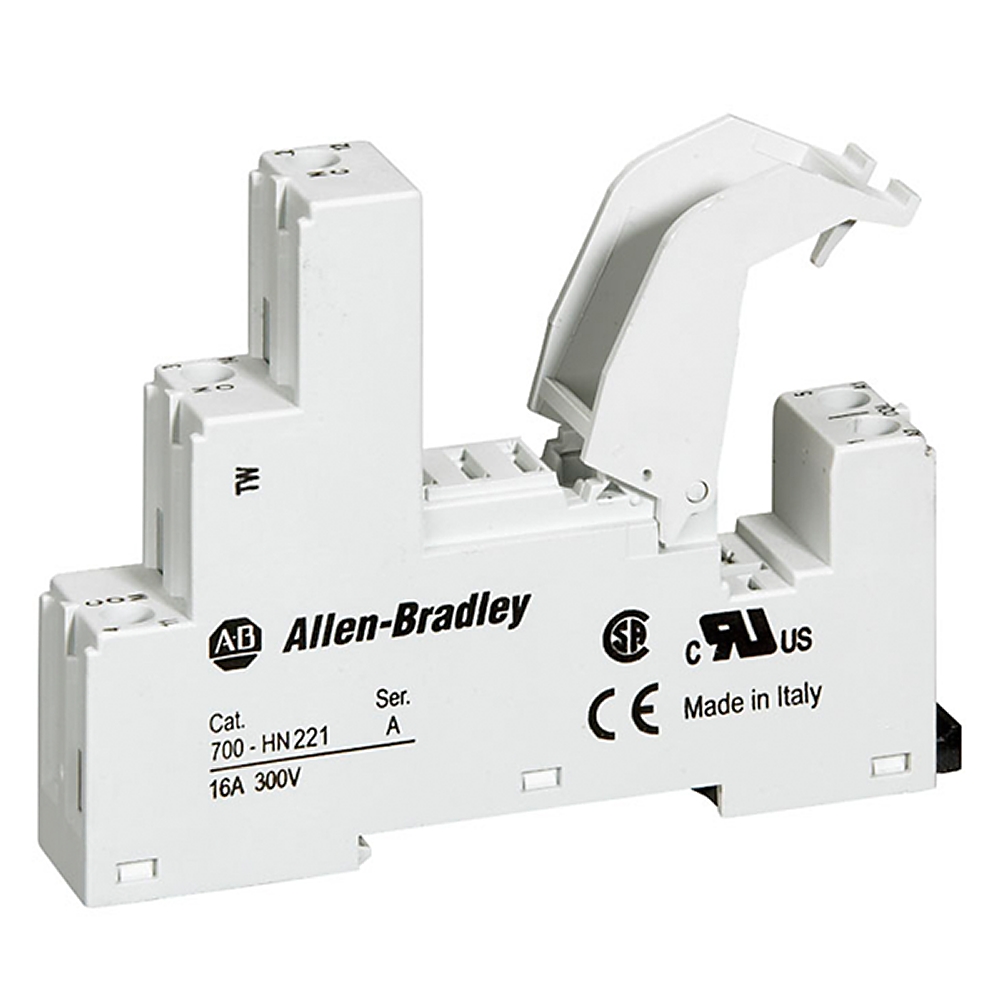 Allen Bradley 700-HN 5 Pin 300V DIN Rail, Panel Mount Relay Socket, for use with 700-HK Relay