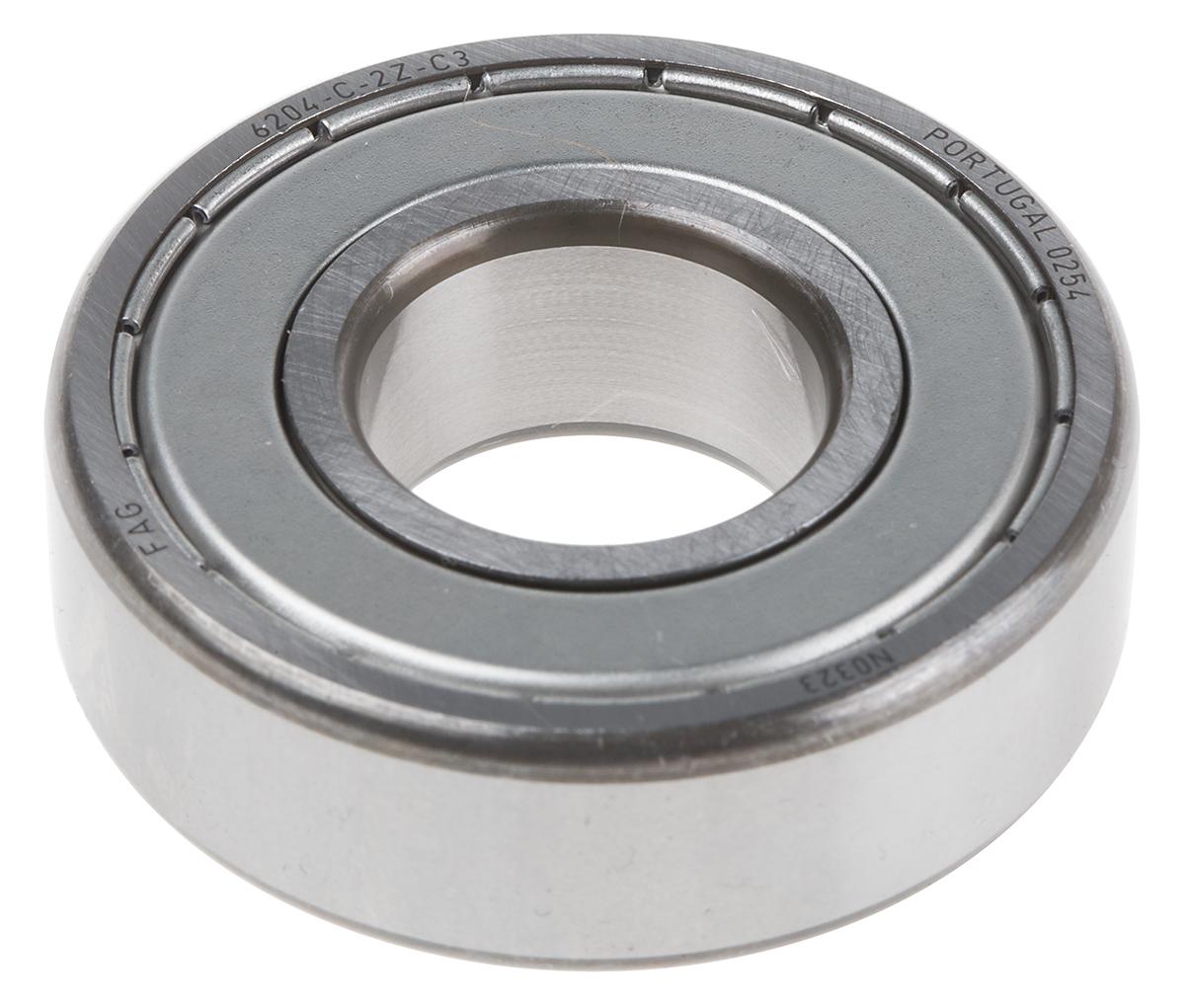 FAG 6204-C-2Z-C3 1 Row Ball Bearing - 20 mm ID, 47 mm OD