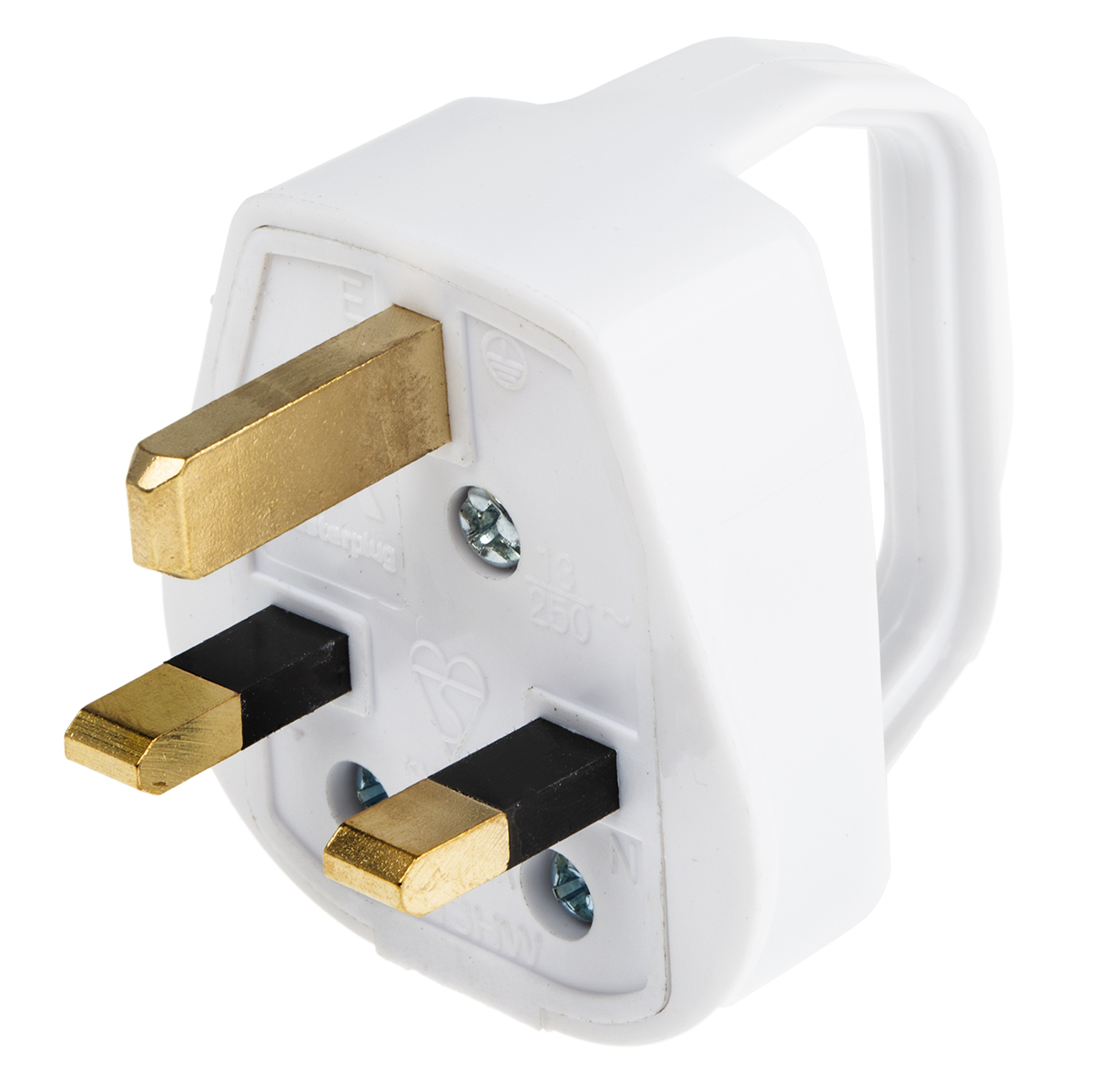 Masterplug UK Mains Plug, 13A White, Cable Mount Screw, 250 V