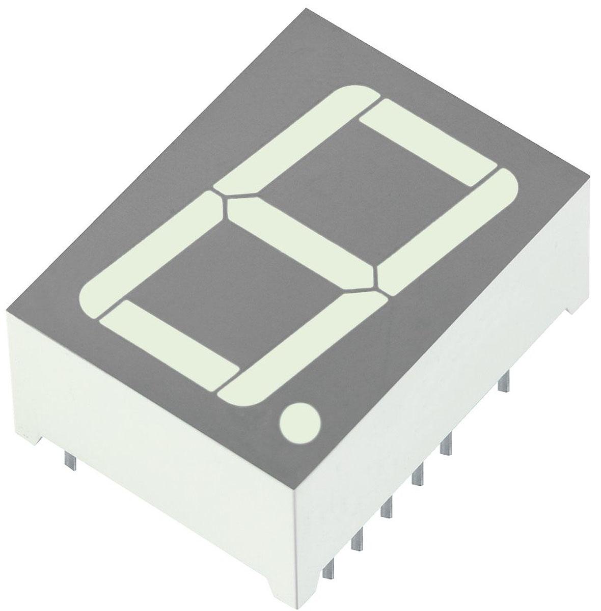 SA08-21SURKWA Kingbright 7-Segment LED Display, CA Red 61 mcd RH DP 20.3mm