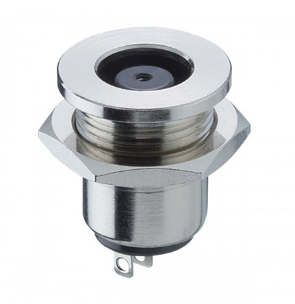 Lumberg, 1614 DC Socket Rated At 10.0A, 24.0 V, Snap-In, length 16.5mm, Nickel