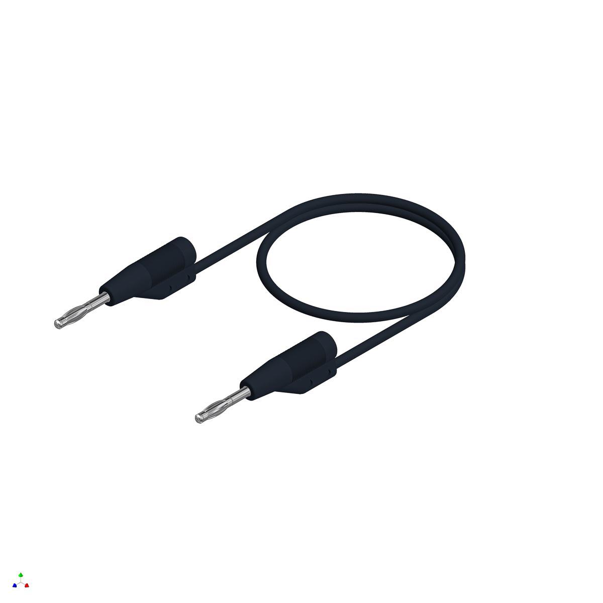 Hirschmann Test & Measurement 2 mm Connector Test Lead, 6A, 30 V ac, 60V dc, Black, 1m Lead Length