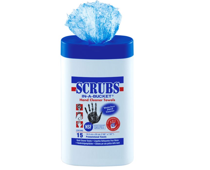 SCRUBS® SCRUBS IN A BUCKET Wet Hand Wipes, Box of 15